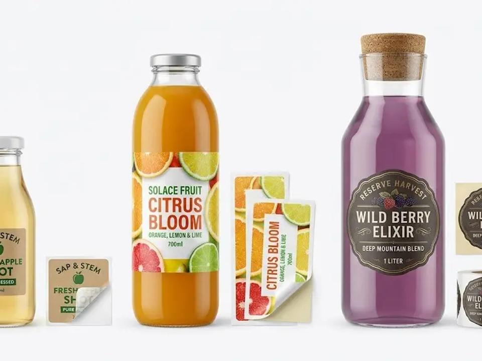 Clear Juice Bottle Labels
