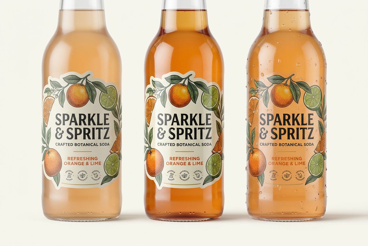 Soda Bottle Die-Cut Labels