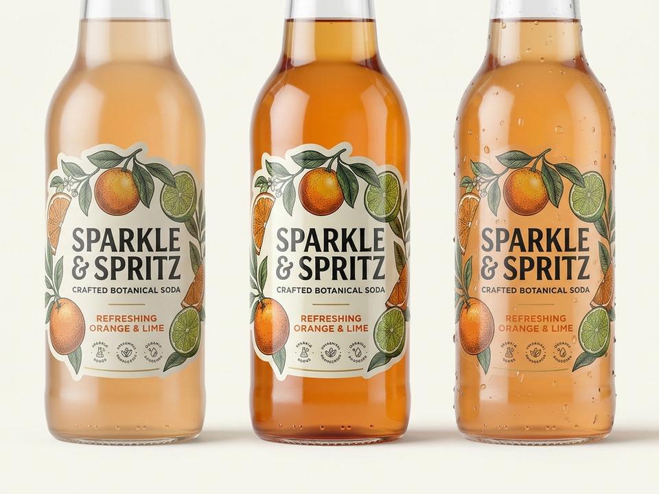 Soda Bottle Die-Cut Labels