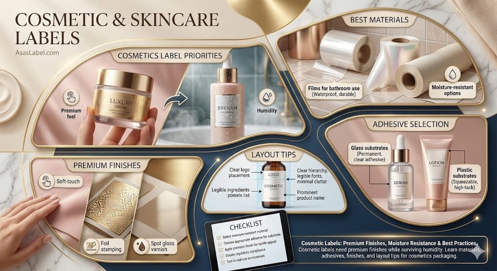 Cosmetic Labels: Premium Finishes, Moisture Resistance & Best Practices