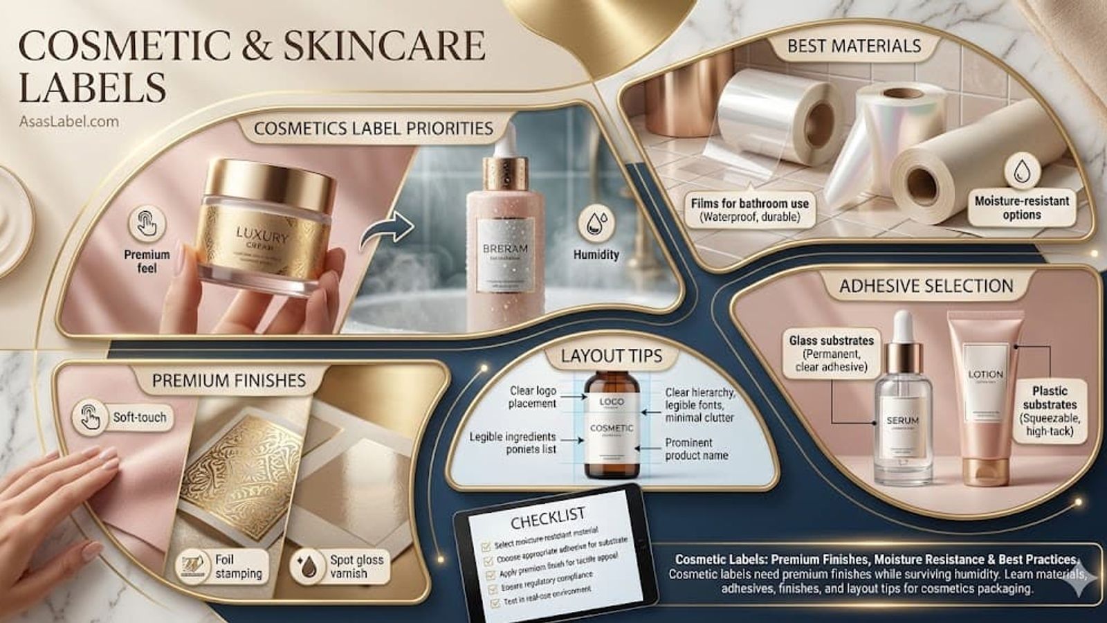 Cosmetic Labels: Premium Finishes, Moisture Resistance & Best Practices