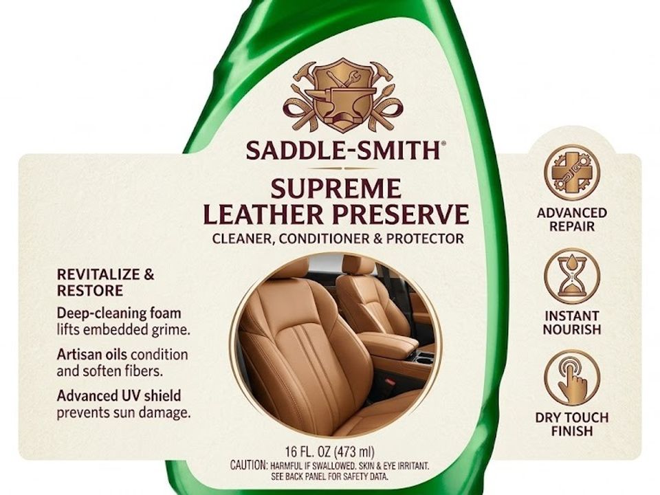 Leather cleaner label