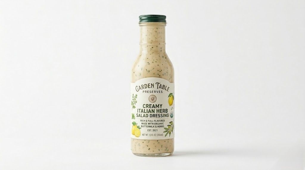 Salad dressing label