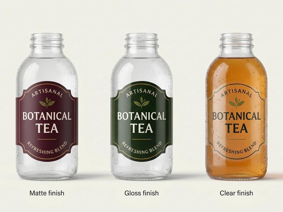 Tea Bottle Die-Cut Labels
