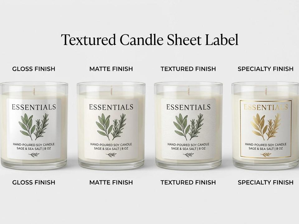Textured Candle Sheet Labels
