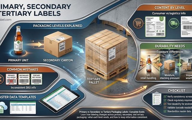 Primary vs Secondary vs Tertiary Packaging Labels: Complete Guide