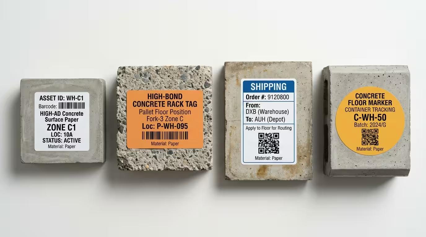 Highly Adhesive Concrete Surface Paper Labels