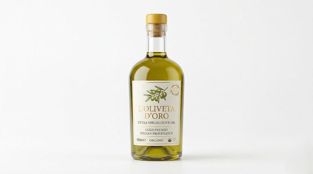 Olive oil bottle label