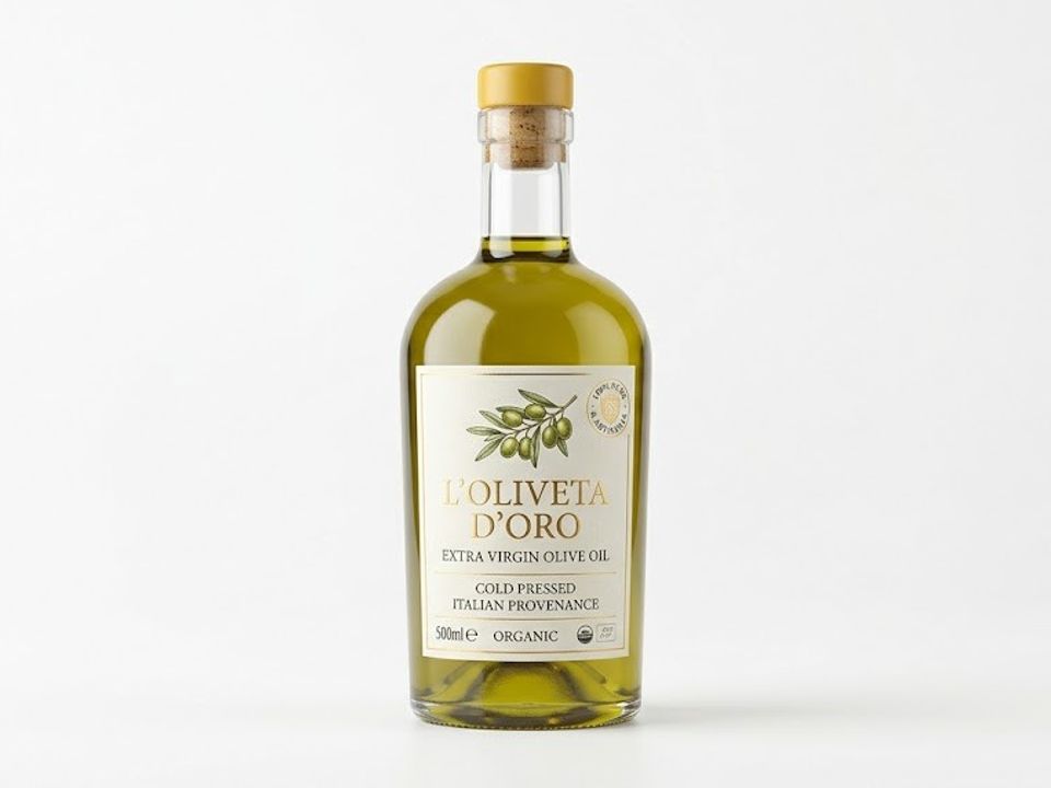 Olive oil bottle label