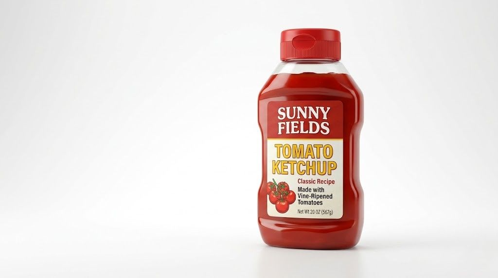 Ketchup squeeze bottle label