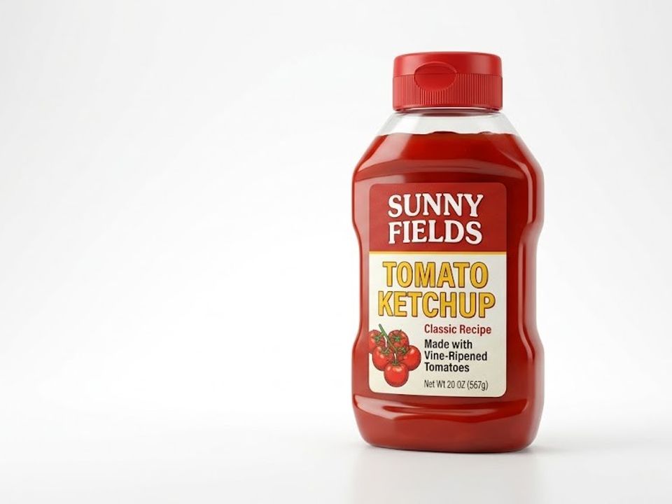 Ketchup squeeze bottle label