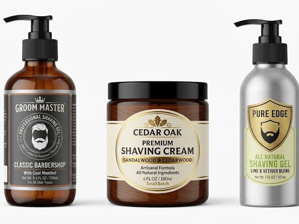 Shaving cream labels