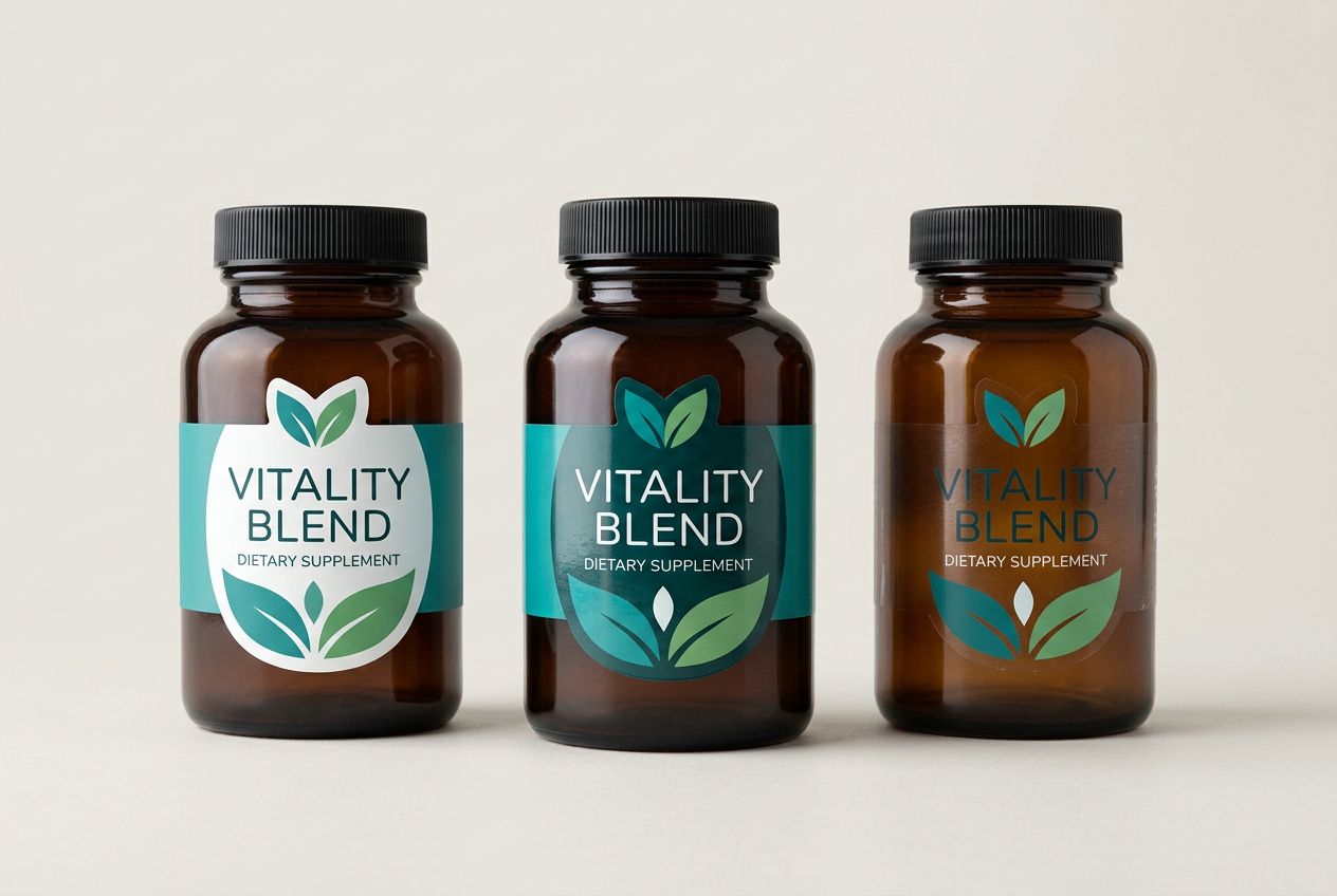 Vitamin Bottle Die-Cut Labels