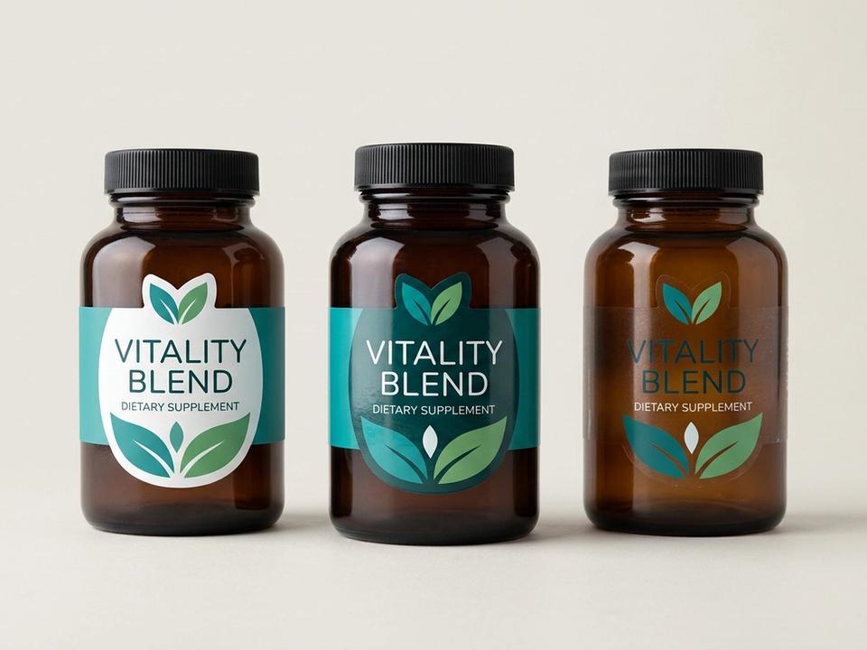 Vitamin Bottle Die-Cut Labels