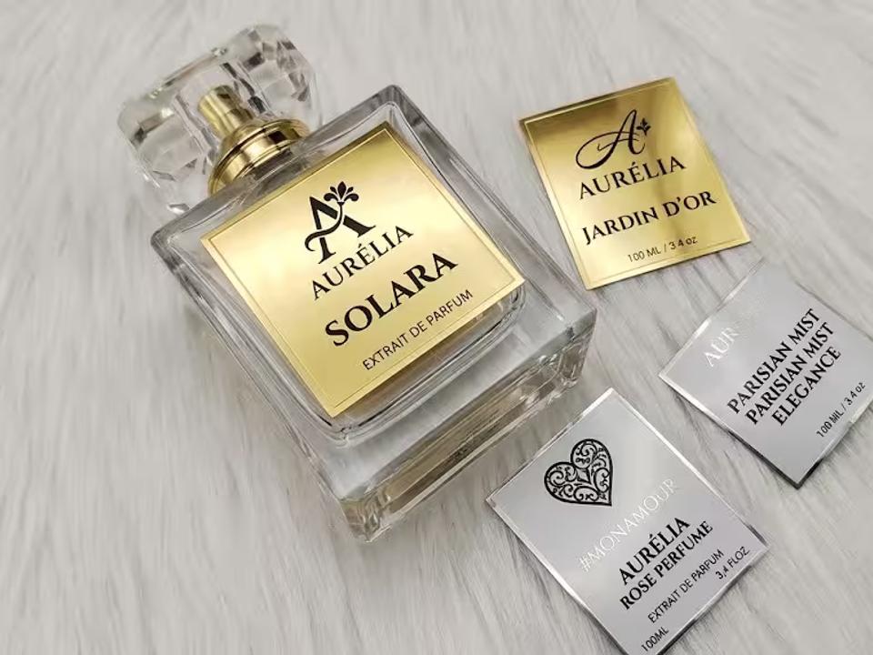 Metallic & Silver Perfume Bottle Labels