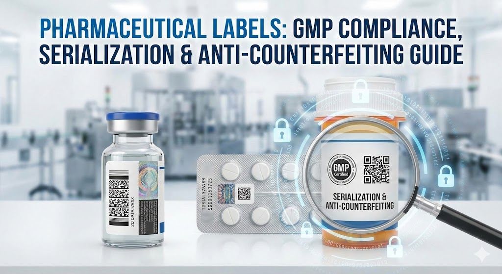 Pharmaceutical Labels: GMP Compliance, Serialization & Anti-Counterfeiting Guide