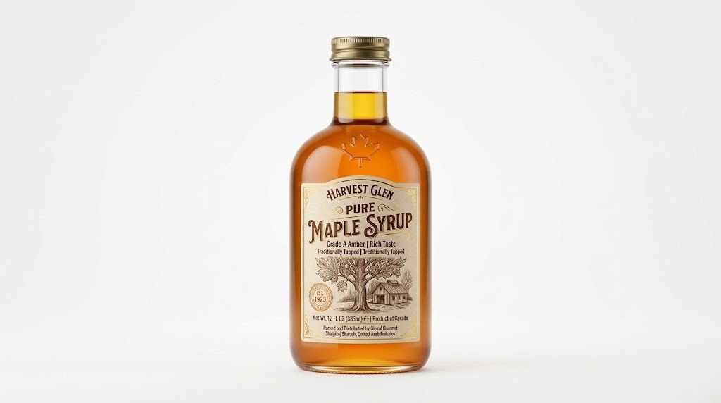Maple syrup bottle label