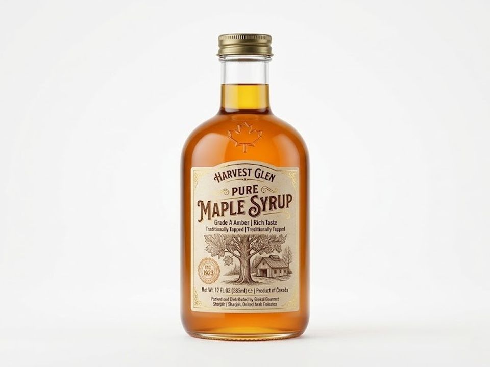 Maple syrup bottle label