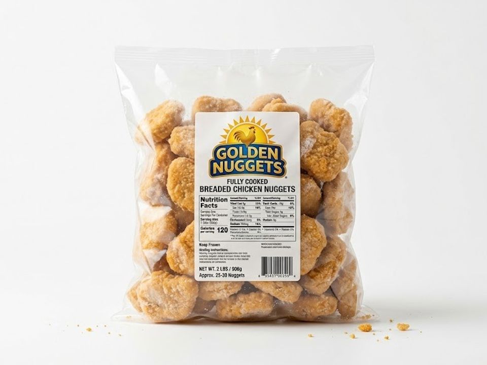 Chicken nuggets nutrition label
