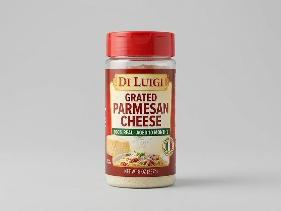 Grated parmesan cheese label