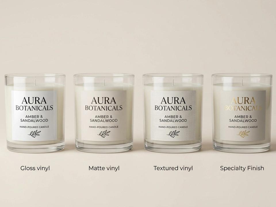 Vinyl Candle Roll Labels