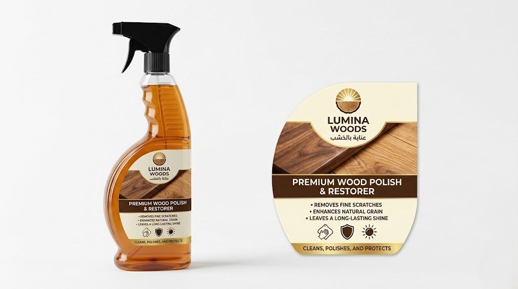 Wood polish label