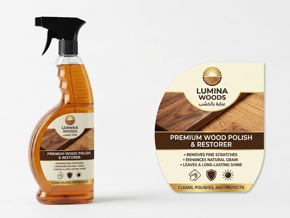 Wood polish label