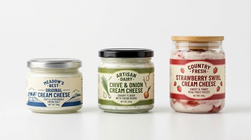 Cream cheese tub label