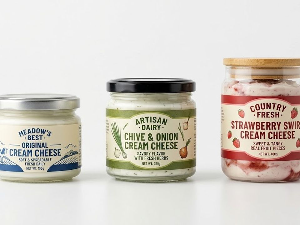 Cream cheese tub label