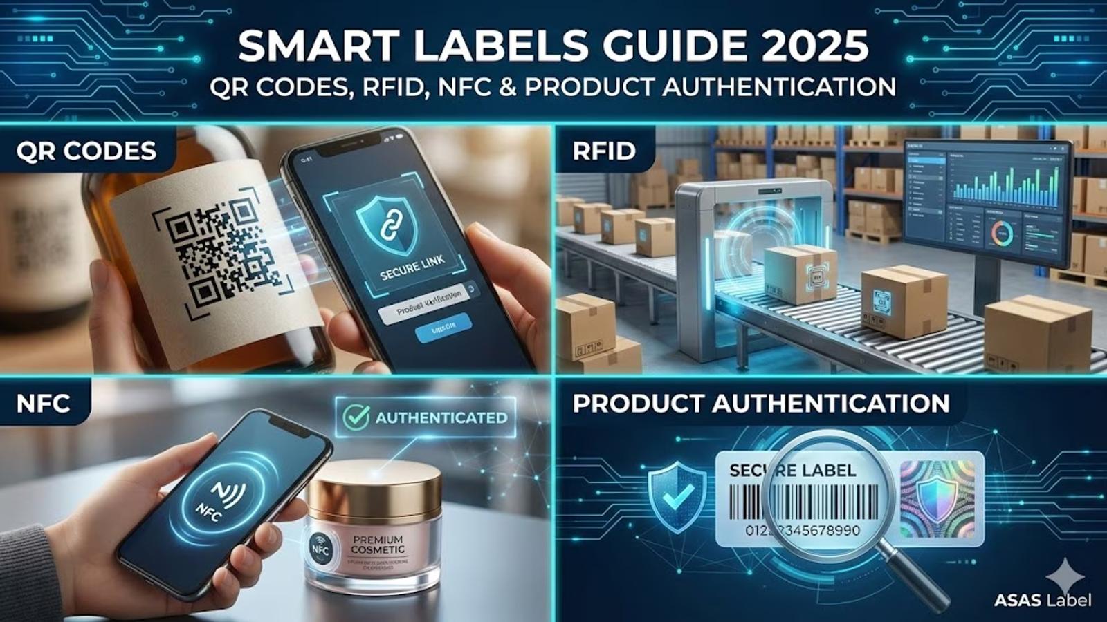 Smart Labels Guide: QR Codes, RFID, NFC & Product Authentication 2025