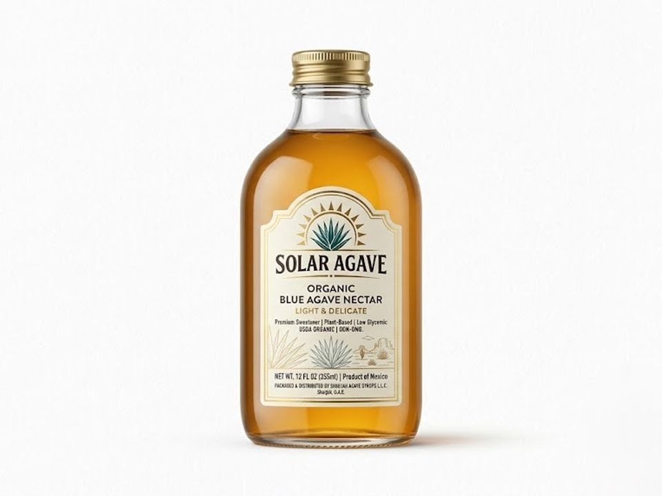 Agave nectar bottle label
