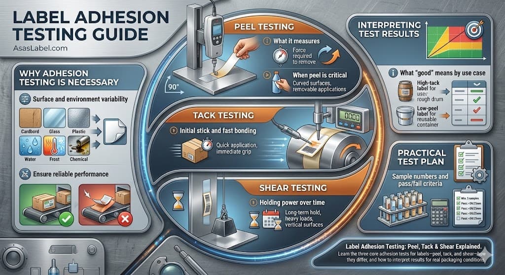 Label Adhesion Testing: Peel, Tack & Shear Explained