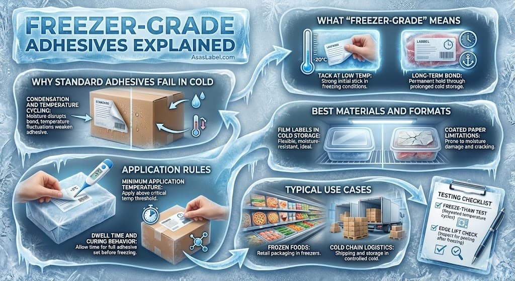 Freezer-Grade Label Adhesives: Cold Storage Performance Guide
