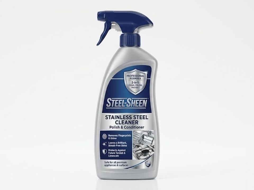 Stainless steel cleaner label
