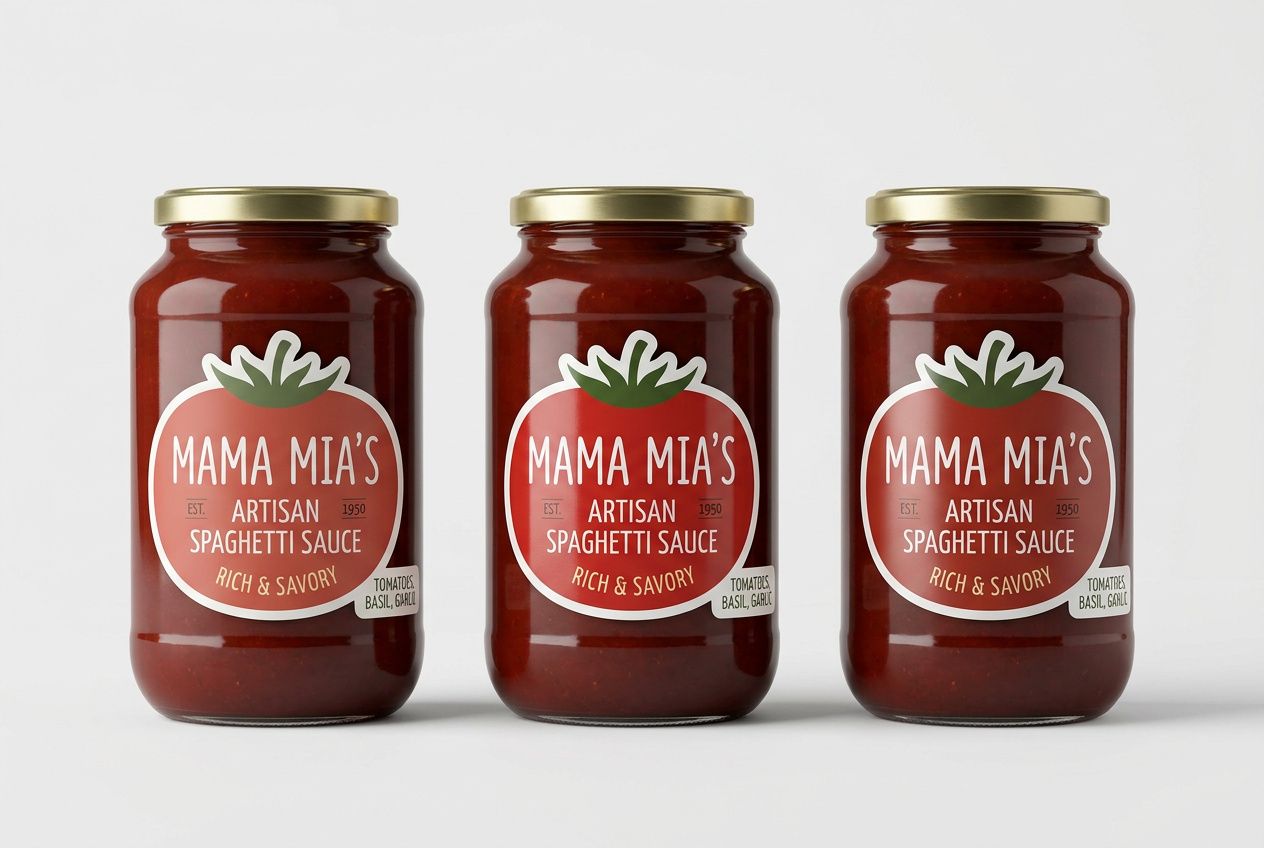 Spaghetti Sauce Die-Cut Labels