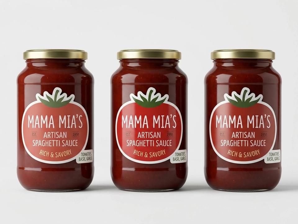 Spaghetti Sauce Die-Cut Labels