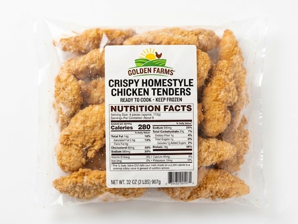 Chicken tenders nutrition label