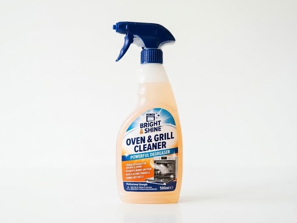 Oven cleaner label