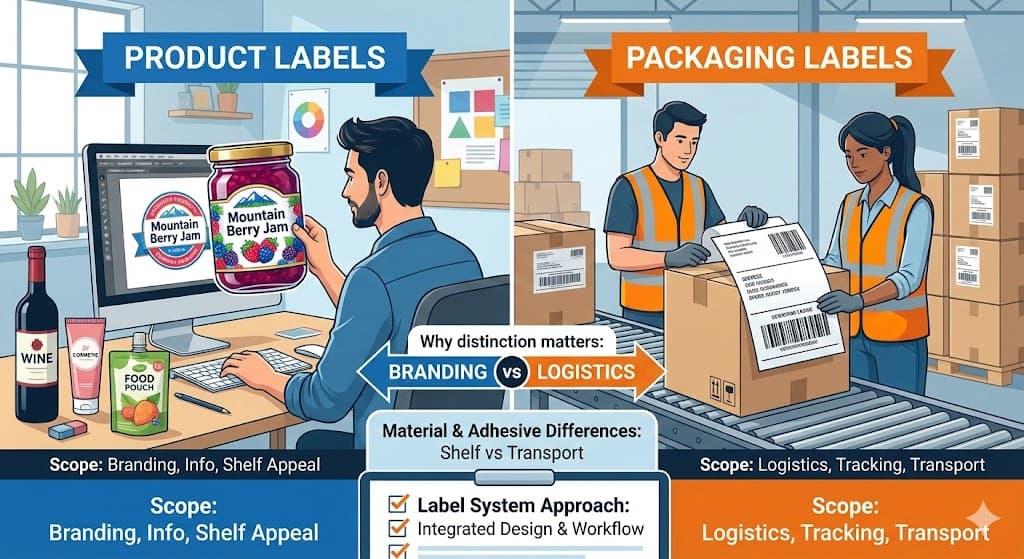 Product Labels vs Packaging Labels