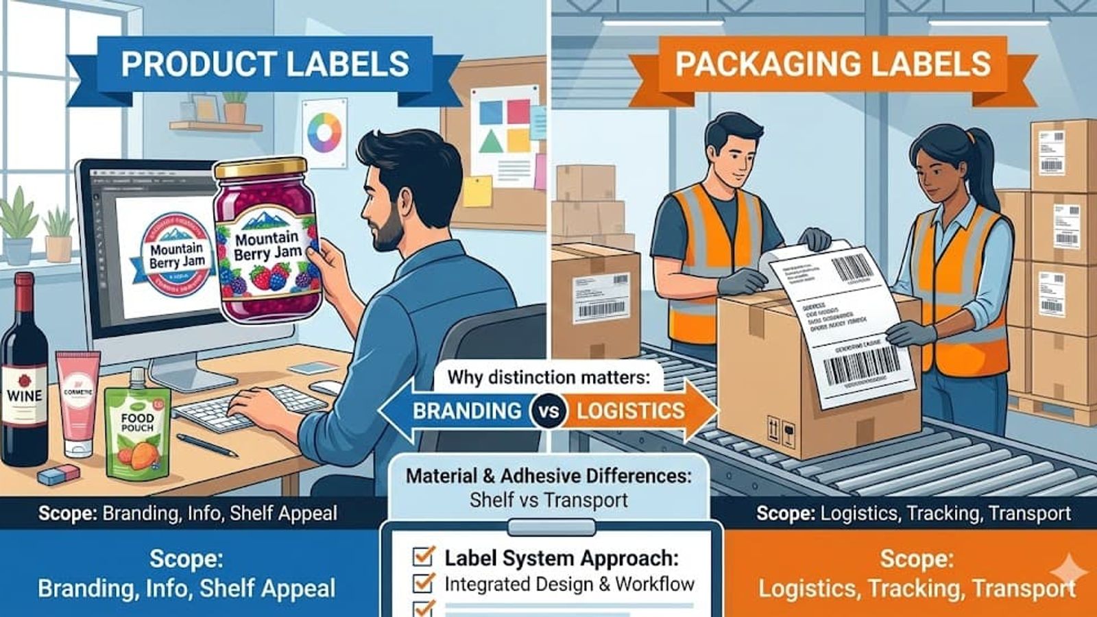 Product Labels vs Packaging Labels