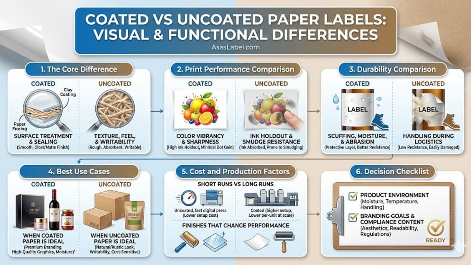Coated vs Uncoated Paper Labels: Key Differences