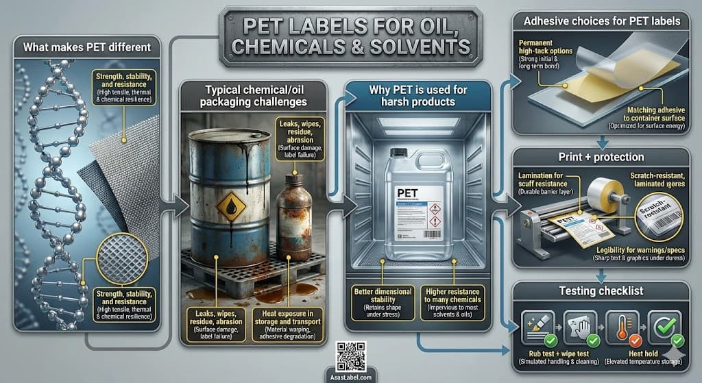 PET Labels for Oils & Chemicals: Why PET Wins