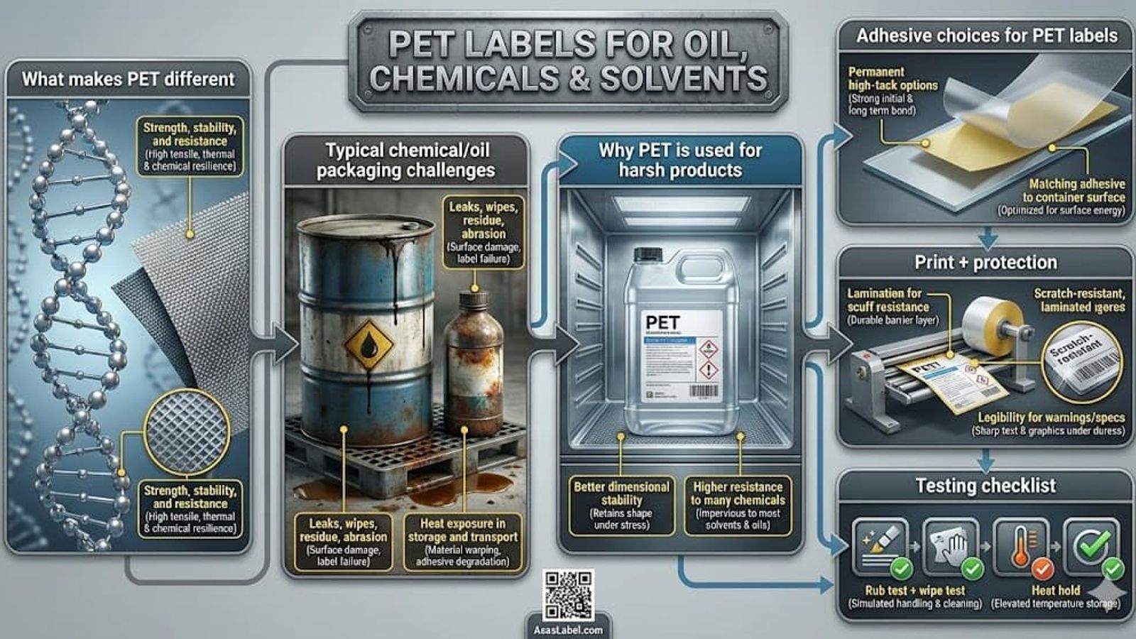 PET Labels for Oils & Chemicals: Why PET Wins