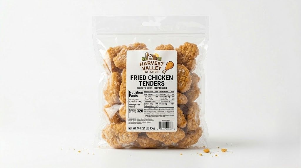 Fried chicken nutrition label