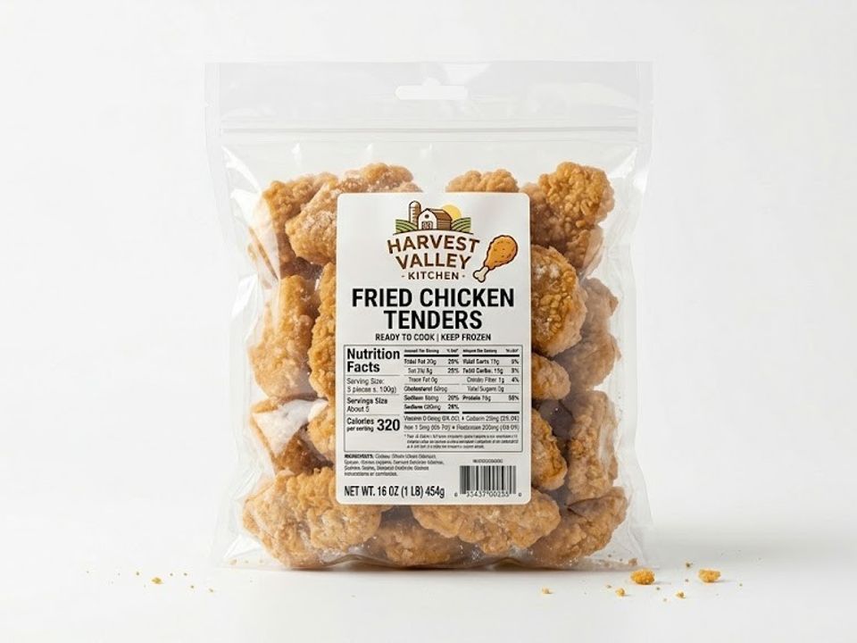 Fried chicken nutrition label