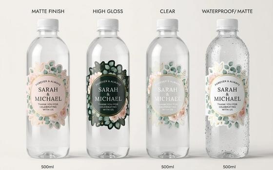 Wedding Water Bottle Die-Cut Labels