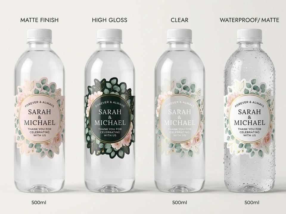 Wedding Water Bottle Die-Cut Labels