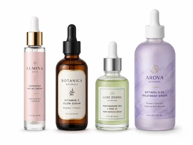 Dropper Bottle Labels for Serums and Face Oils