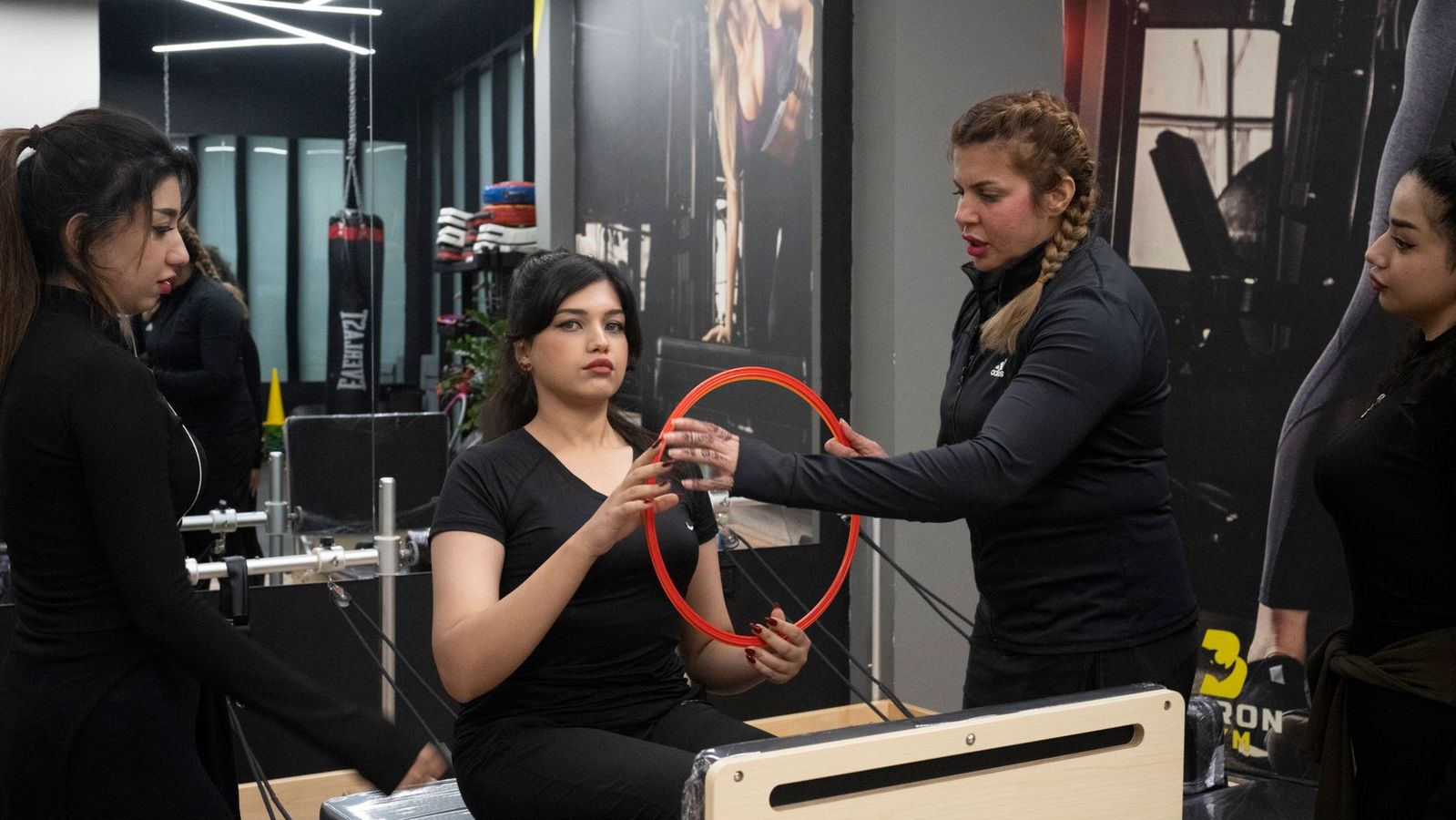 College student exercising in a gym near USC off-campus housing
