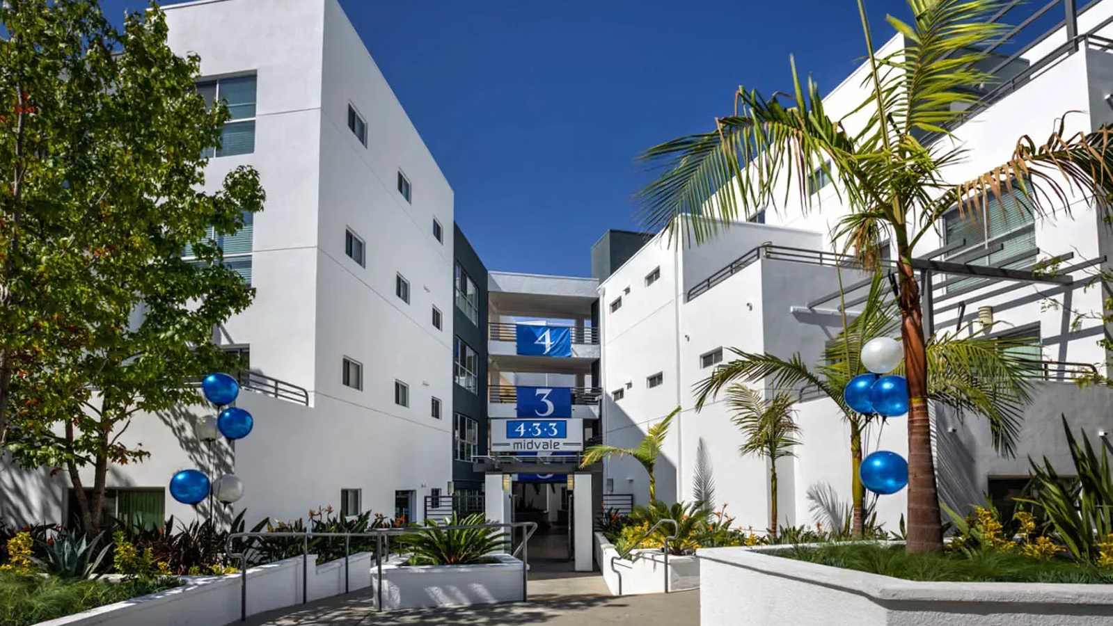 Exterior of a Westwood apartment near UCLA